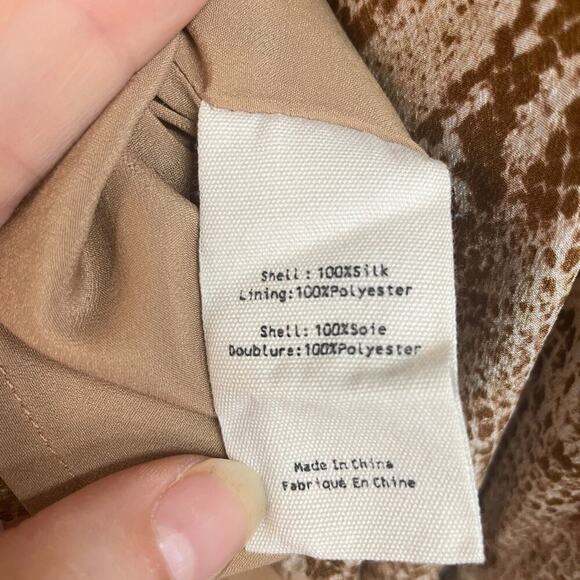 L’AGENCE Jane Silk Camisole Tank Top in Brown Snakeskin Sz Medium EUC $240 MSRP - Picture 9 of 11